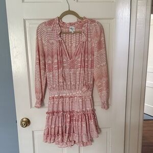 Misa Los Angeles Pink Patterned Mini Dress